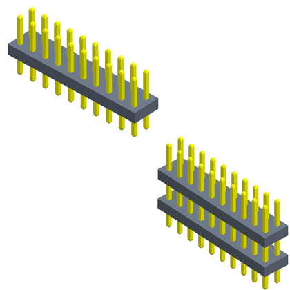 2.00mmPin Header Dual Row 180° Mono plastic/poly plastic